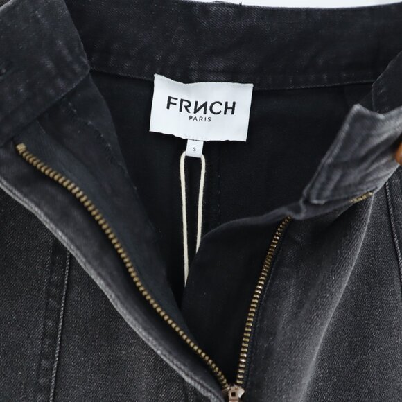 Frnch Paris Edline Denim Skirt Women XS Black Minimalist Demure Clean Modest NWT - Picture 2 of 9